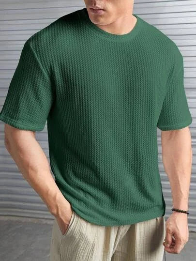 Men's Solid Dotted Oversized T-shirt